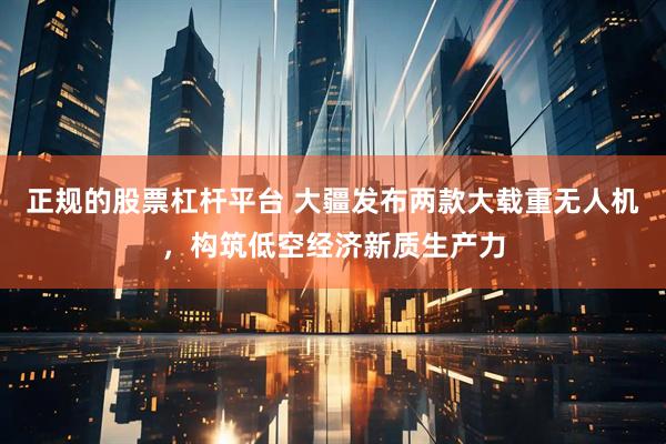 正规的股票杠杆平台 大疆发布两款大载重无人机，构筑低空经济新质生产力